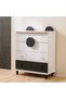 Panda 4-Drawer Dresser in White & Black - Stylish Kids Furniture, Engineered Wood, 2-Year Warranty