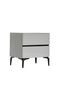 Santelmo Night Stand - High Gloss Light Grey - With 2-Year