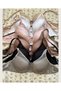 Evelyn Shiny Satin Line Detail C Cup Underwire Unpadded Stylish Bra with Tulle Detail on the Front - 7