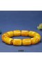 Li-Shuke Ziquexsite Unisex Bohemian Amber Barrel Beads Bracelet - Vibrant Yellow and Orange - 8