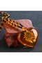 Ruidanzhi Bohemian Ethnic Style Amber Love Pendant, Made of Resin Amber and Artificial Stones