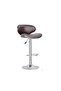 Mira Bar Stool - Adjustable Brown PU Leather Seat with Chrome Base, Durable Metal Frame - 2