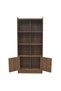 Supreme 2-Door Bookcase with Open Shelves - Light Walnut Engineered Wood Storage Cabinet - 8