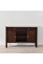 Brody Marble Dining Server - Elegant Beige & Dark Walnut Cabinet for Dining Room Storage - 3