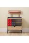 Bricks 3-Drawer Dresser with Shelf & Mirror - Oak/Red/Grey - Engineered Wood - 5-Year Warranty - 4