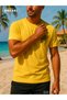Orki Tropical Diamond Men's Summer Shorts Set – Palm Printed Yellow T-Shirt & Black Shorts
