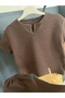 Brown Unisex Boys Girls Baby Children's Waffle Bottom Top Set - 2