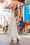 White Color Halter Neck Open Back Tassel Detail Italian Dress - 6