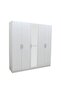 Supreme 5 Door Wardrobe with Mirror - White L199.5xW52xH209cm - 4