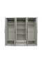 Pioneer 6 Door Wardrobe with 2 Drawers & Mirrors - White Oak + Brown L233xW55xH213cm - 3
