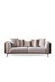 Palace 3 Seater Fabric Sofa - Ivory/Brown L230xW104xH70cm - 8