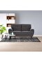Lina 2 Seater Fabric Sofa - Grey L154xW87.5xH88.5cm