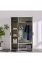 Pletora 3 Door Wardrobe W/ Mirror Inside - Grey Oak L136.6xW59.5xH216cm - 2