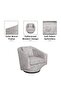 Napoleon 1 Seater Fabric Accent Chair – Grey L78xW85xH79cm - 3