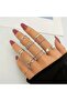7 Pieces of Gothic Style Teddy Bear and Butterfly Figure Snake and Flower Motif Adjustable Set Ring Combination - 2