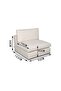 Paddington 1 Seater Armless Fabric Modular Sofa – Ivory L96xW103xH66cm - 5