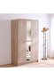 Monro 3 Door Wardrobe with Mirror - Natural Oak L121.8xW58xH210cm
