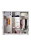 Ezekiel 6 Door Wardrobe-White / Silver L244.5xW61.5xH200cm - 6