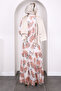 Tile Patterned Chiffon Dress - 4
