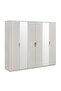 Lintell 6 Door Wardrobe - Cream L240.4xW60xH215cm - 5