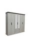 Pioneer 6 Door Wardrobe with 2 Drawers & Mirrors - White Oak + Brown L233xW55xH213cm - 4