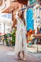 White Color Halter Neck Open Back Tassel Detail Italian Dress - 8