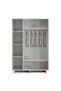 Ren 3 Door Wardrobe - Natural Walnut/White L148xW55xH220cm - 2