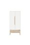 Aurora 2 Door Wardrobe W/Drawer - White / Natural L80xW53xH181.7cm - 4