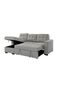 Ramiro Reversible Corner Fabric Sofa Bed - Light Grey L232xW87/154xH92cm - 8