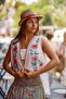 Beige Color Floral Embroidered Vest