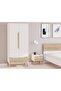 Aurora 2 Door Wardrobe W/Drawer - White / Natural L80xW53xH181.7cm
