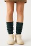 Women's Green Acrylic Premium Long Aerobic Leggings Boot Socks
