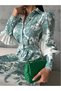 Atlas Thick Non-Show Fabric Dress (Belt Included)-Green-4220 - 7