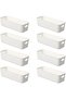 8-Pack Small Stackable Storage Bins – Durable Multi-Use Organizers for Cabinet & Home (White)