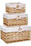 3-Pack Hand-Woven Wicker Storage Baskets – Foldable Rectangular Bins for Laundry, Towels & More