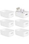 Set of 6 Plastic Storage Baskets – Kitchen Pantry Organizers for Small Items & Containers