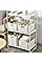8-Pack White Plastic Storage Bins with Lids & Handles – Stackable Organizers for Shelves & Pantry - 2