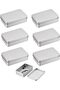 6-Pack Mini Metal Tin Boxes – Portable Storage for Cables, Cards, Earphones, Home (3.4x2.4x0.7in)