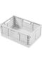 Foldable Plastic Storage Baskets – Stackable Organizer Crates for Home, Desk, Kitchen & More (White)