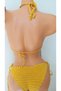 Hand Knitted Yellow Crochet Bikini Set – Triangle Model – Summer Beach Fashion - 3