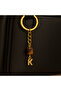 Gold Color Stone K Letter Tiger Eye Keychain Charm