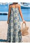 Women's patterned ruffled supreme dress with string straps - 7