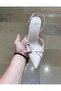 Women's Thin Heel Buckle Open Back Stiletto Mold Shoes - 2