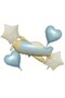 Retro Airplane Retro Cream Star and Retro Blue Heart Foil Balloon Birthday Party Set Ornament - 4