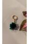 Green Color Clover Shape Small Keychain with Gold Accessories Handmade Epoxy Gift - 7