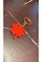 Red Color Clover Shape Small Keychain with Gold Accessories Handmade Epoxy Gift - 4