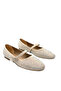 Rima Drop Stone Detailed Women's Ballerinas Beige