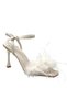 Rika Single Strap Feather Heeled Women's Evening Dress Shoes Ten - 3