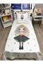 White Li̇ttle Pi̇rencess Patterned Single Pi̇ke and Pillow Cover Bedspread Set