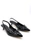 Mustache Bow Low Heeled Women's Shoes Black - 4
